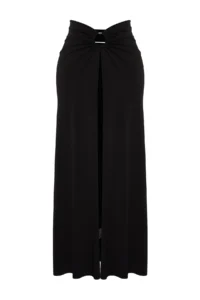 TRENDYOLMİLLA Black Maxi Knitting Cut Out Detailed Pareo - Image 6
