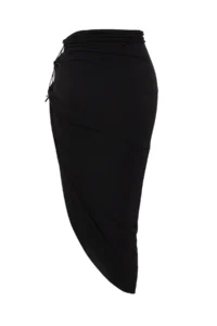 TRENDYOLMİLLA Black Knitting Cut Out Detailed Beach Mini Pareo - Image 8