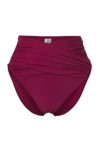 TRENDYOLMİLLA Plum High Waist Drapeli Regular Basic Bikini Bottom - Image 6