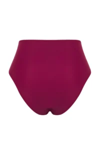 TRENDYOLMİLLA Plum High Waist Drapeli Regular Basic Bikini Bottom - Image 8