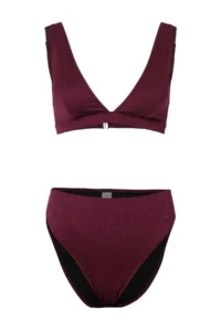 TRENDYOLMİLLA Plum Triangle Covered Regular High Waist Basic Bikini Set - Image 4