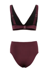 TRENDYOLMİLLA Plum Drapeli Triangle Covered brazilian High Waist Bikini Set - Image 4