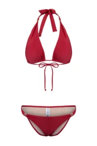 TRENDYOLMİLLA Brick Red Covered Shiny Chlora&Water Resistant LONG Lasting LYCRA® XTRA LIFE Bikini Set - Image 5