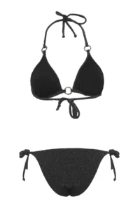 TRENDYOLMİLLA Black Triangle with accessories Simli textured brazilian Bikini Set - Image 6