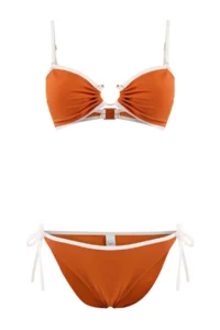 TRENDYOLMİLLA Brick Red Color Bloklu Strapless Covered brazilian Regular Waist Bikini Set - Image 5