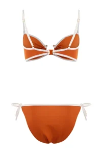 TRENDYOLMİLLA Brick Red Color Bloklu Strapless Covered brazilian Regular Waist Bikini Set - Image 6