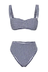 TRENDYOLMİLLA gingham Patterned bralette textured Regular Pretty Bikini Set - Image 6