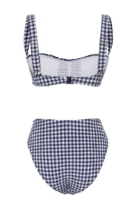 TRENDYOLMİLLA gingham Patterned bralette textured Regular Pretty Bikini Set - Image 7