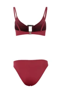 TRENDYOLMİLLA Burgundy with accessories bralette Covered Regular Regular Waist Bikini Set - Image 6