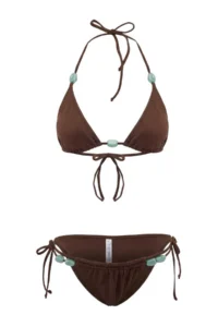 TRENDYOLMİLLA Brown with accessories Triangle Covered brazilian Low Waist Bikini Set - Image 4