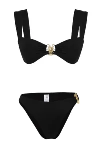 TRENDYOLMİLLA Black bralette Covered Casting with accessories Regular Regular Waist Bikini Set - Image 6