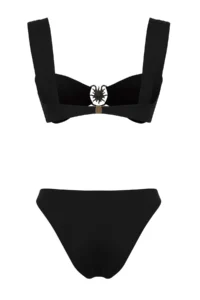 TRENDYOLMİLLA Black bralette Covered Casting with accessories Regular Regular Waist Bikini Set - Image 8