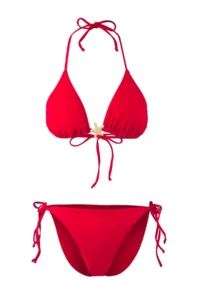 TRENDYOLMİLLA Red Triangle Covered Casting with accessories Regular Bikini Set - Image 5
