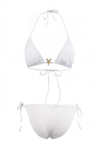TRENDYOLMİLLA WHITE Triangle Covered Casting with accessories Regular Bikini Set - Image 5