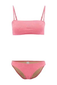 TRENDYOLMİLLA Pink Strapless Covered Regular Regular Waist Bikini Set - Image 4