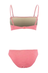 TRENDYOLMİLLA Pink Strapless Covered Regular Regular Waist Bikini Set - Image 5