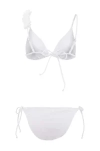 TRENDYOLMİLLA WHITE Triangle Covered Floral Appliqued Regular Bikini Set - Image 6