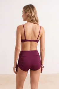 TRENDYOLMİLLA Plum bralette Covered tunnelled OF shorts High Waist Bikini Set - Image 3
