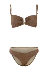 TRENDYOLMİLLA Brown Strapless with accessories Simli Regular Core Bikini Set - Image 4
