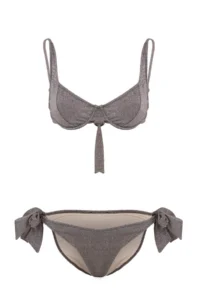 TRENDYOLMİLLA Brown Simli tied up balconette Covered Regular Low Waist Bikini Set - Image 5