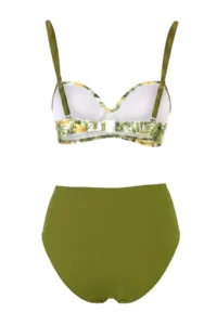 TRENDYOLMİLLA Tropical Patterned Patterned balconette Covered Regular High Waist Bikini Set - Image 5