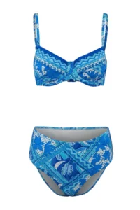 TRENDYOLMİLLA Shawl Patterned balconette High Waist Regular Bikini Set - Image 4