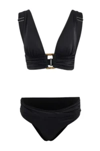 TRENDYOLMİLLA Black with accessories Triangle Covered brazilian High Waist Bikini Set - Image 4