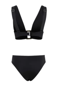 TRENDYOLMİLLA Black with accessories Triangle Covered brazilian High Waist Bikini Set - Image 5