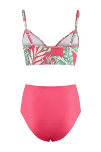 TRENDYOLMİLLA Tropical Patterned Drapeli Triangle Covered hipster High Waist Bikini Set - Image 5