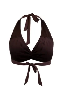 TRENDYOLMİLLA Brown Shirred Triangle Covered Bikini Top - Image 5