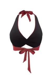 TRENDYOLMİLLA Burgundy Shirred Triangle Covered Bikini Top - Image 2