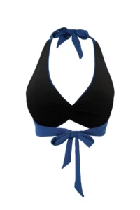 TRENDYOLMİLLA Navy Blue Shirred Triangle Covered Bikini Top - Image 2
