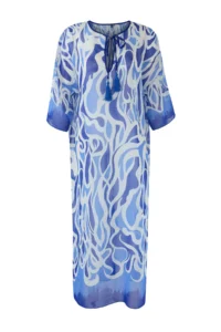 TRENDYOLMİLLA Abstract Patterned Weaving slit Maxi Beach Dress - Image 7