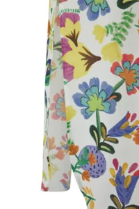 TRENDYOLMİLLA flower patterned Weaving slit 100% Cotton Beach Midi Dress - Image 7