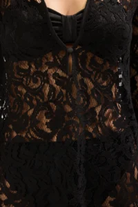 TRENDYOLMİLLA Black Knitting Beach Mini Dress - Image 3