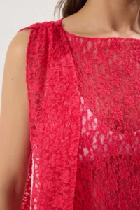 TRENDYOLMİLLA Fuchsia Knitting slit Maxi Beach Dress - Image 4