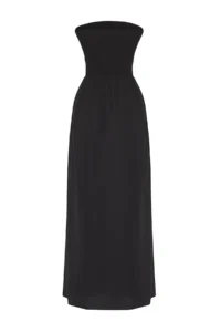 TRENDYOLMİLLA Black Weaving slit 100% Cotton Maxi Beach Dress - Image 6