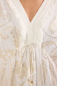 TRENDYOLMİLLA beachwear Shawl pattern Weaving Tassel Mini Dress - Image 3