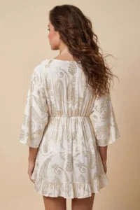 TRENDYOLMİLLA beachwear Shawl pattern Weaving Tassel Mini Dress - Image 4