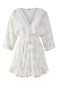 TRENDYOLMİLLA beachwear Shawl pattern Weaving Tassel Mini Dress - Image 5
