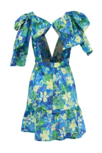 TRENDYOLMİLLA flower patterned Weaving Binding Detailed 100% Cotton Beach Mini Dress - Image 5