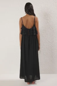 TRENDYOLMİLLA Black Weaving with flywheel Maxi Beach Dress - Image 4