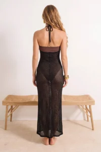 TRENDYOLMİLLA Black Knitwear Maxi Beach Dress - Image 4