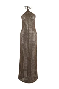 TRENDYOLMİLLA Brown Knitwear Maxi Beach Dress - Image 5