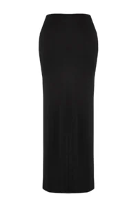 TRENDYOLMİLLA Black Knitting Accessory Detailed Maxi Beach Skirt - Image 10