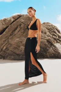 TRENDYOLMİLLA Black Knitting Accessory Detailed Maxi Beach Skirt - Image 6