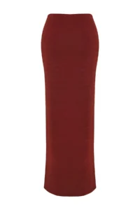 TRENDYOLMİLLA Brick Red Knitting Accessory Detailed Maxi Beach Skirt - Image 6