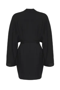 TRENDYOLMİLLA Black Weaving Beach Mini Belted Kimono&Kaftan - Image 7