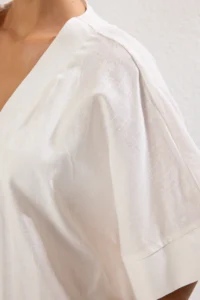 TRENDYOLMİLLA Ecru Weaving Maxi Beach Kimono&Kaftan - Image 5