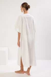 TRENDYOLMİLLA Ecru Weaving Maxi Beach Kimono&Kaftan - Image 6